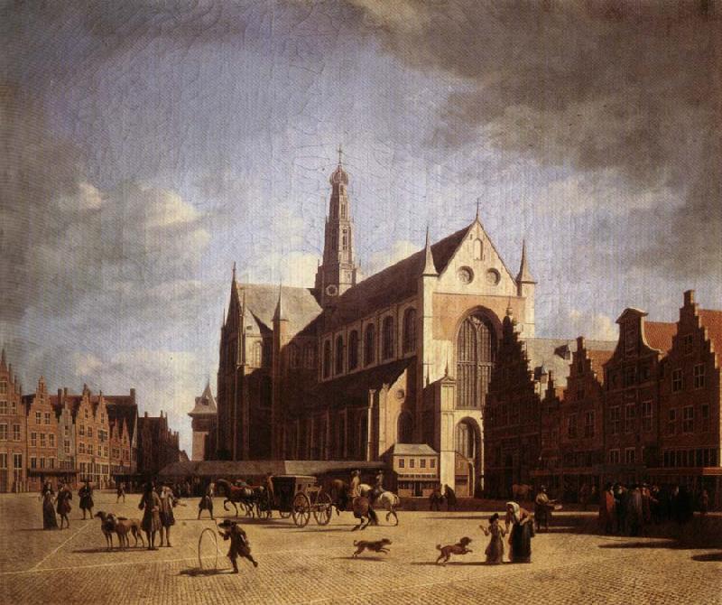 Gerrit Bakhuizen Great Market in Haarlem France oil painting art